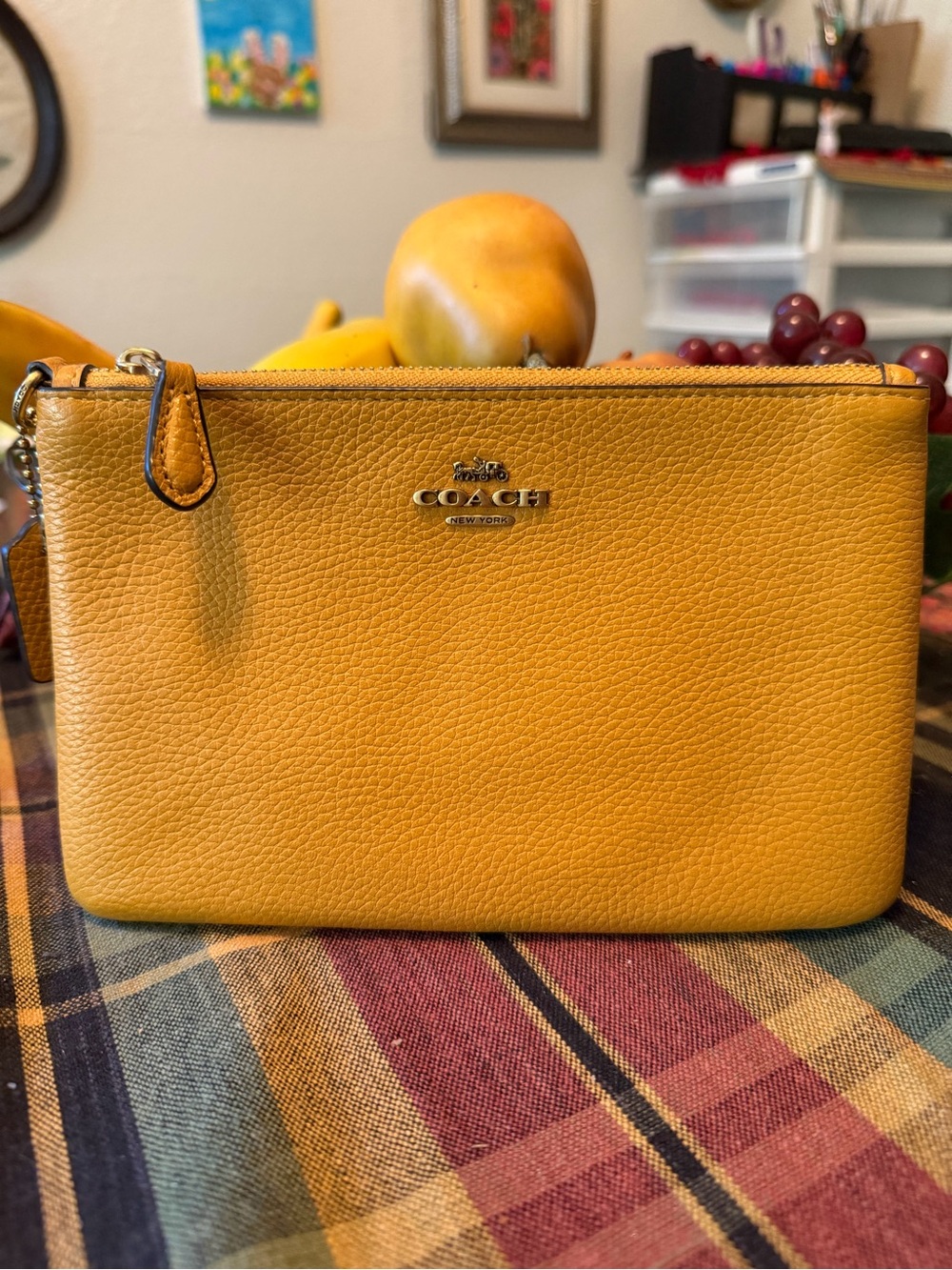 Coach goldenrod pouch
